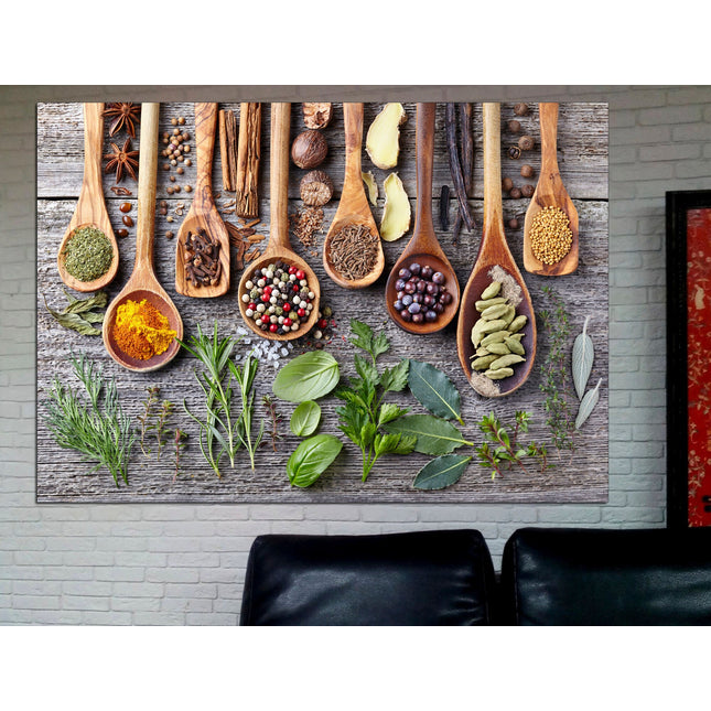 Modern art Color art print Modern wall art Color palette Vintage print Bright canvas wall One of a kind Spices on canvas Herbs and spices