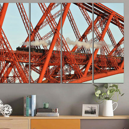 Boys room poster Gift for boys Bridge on canvas Ready to hang canvas Vintage train Train on canvas Gift for train lover Holiday print