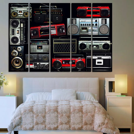 Boombox radio art Modern art Color art print Vintage print Musical canvas Canvas handmade One of a kind Bright canvas wall Modern wall art