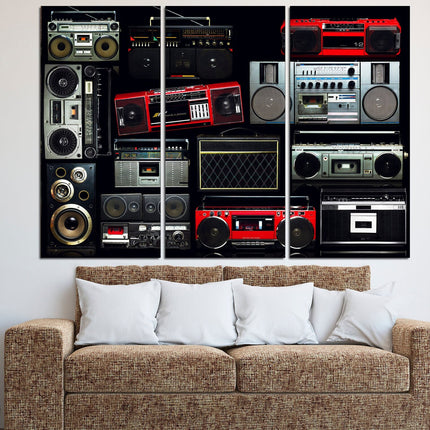 Boombox radio art Modern art Color art print Vintage print Musical canvas Canvas handmade One of a kind Bright canvas wall Modern wall art