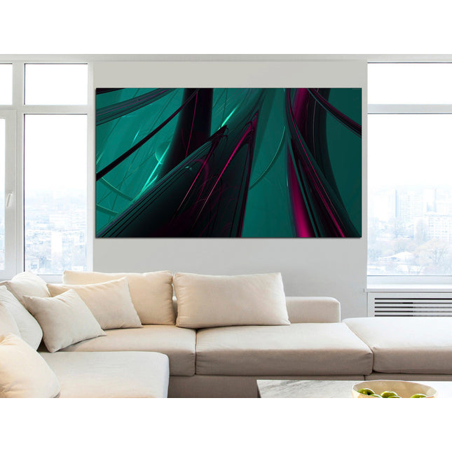 Minimal abstraction Green abstract art Abstract canvas Street art on canvas Urban wall art Exclusive canvas Original canvas art