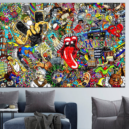 Graffiti street art Contemporary print Trendy wall art Street art on canvas Modern wall art Urban wall art Modern art canvas Decorative art