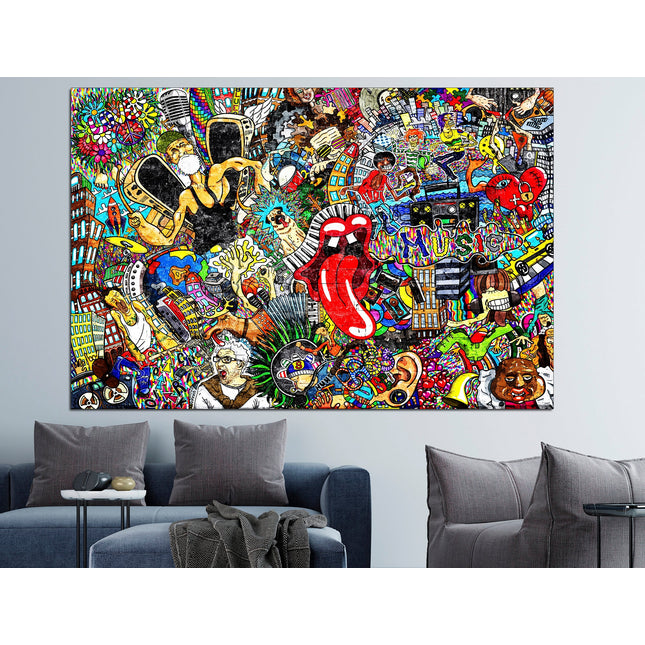 Graffiti street art Contemporary print Trendy wall art Street art on canvas Modern wall art Urban wall art Modern art canvas Decorative art
