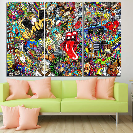 Graffiti street art Contemporary print Trendy wall art Street art on canvas Modern wall art Urban wall art Modern art canvas Decorative art