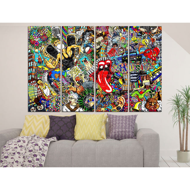 Graffiti street art Contemporary print Trendy wall art Street art on canvas Modern wall art Urban wall art Modern art canvas Decorative art