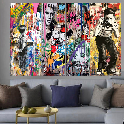 Contemporary art Graffiti Street Art Urban wall art Street art on canvas Original canvas art Banksy street art Ready to hang canvas