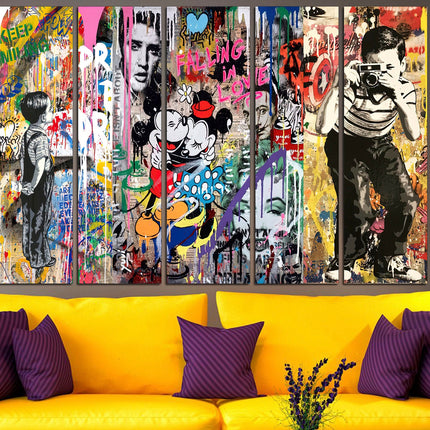 Contemporary art Graffiti Street Art Urban wall art Street art on canvas Original canvas art Banksy street art Ready to hang canvas