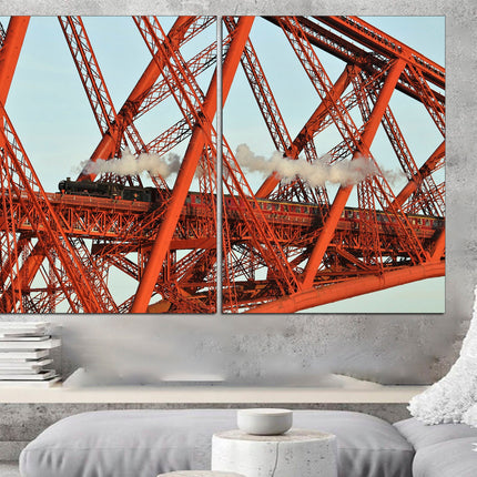 Boys room poster Gift for boys Bridge on canvas Ready to hang canvas Vintage train Train on canvas Gift for train lover Holiday print
