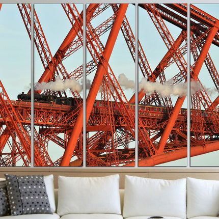 Boys room poster Gift for boys Bridge on canvas Ready to hang canvas Vintage train Train on canvas Gift for train lover Holiday print