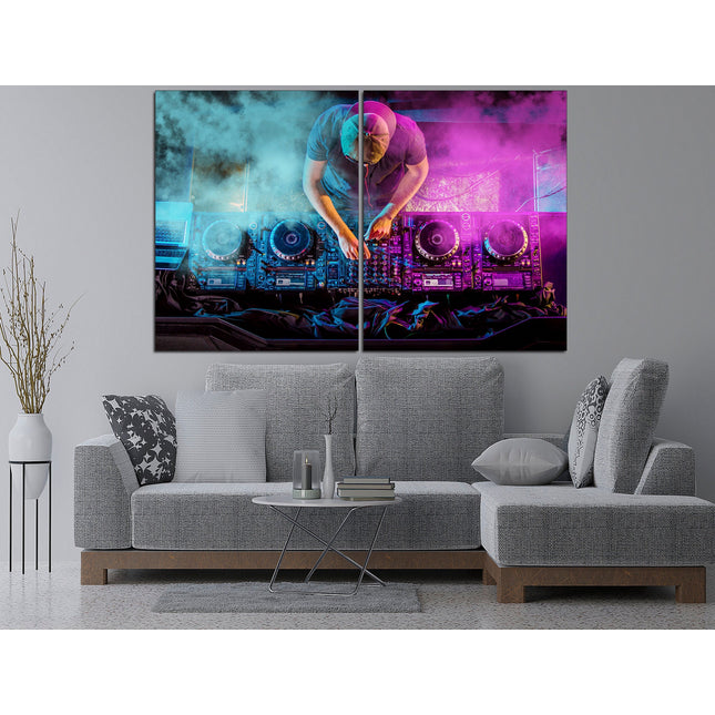 Contemporary art Graffiti Street Art Original canvas art One of a kind Ready to hang canvas Music themed gifts Dj poster Natural canvas