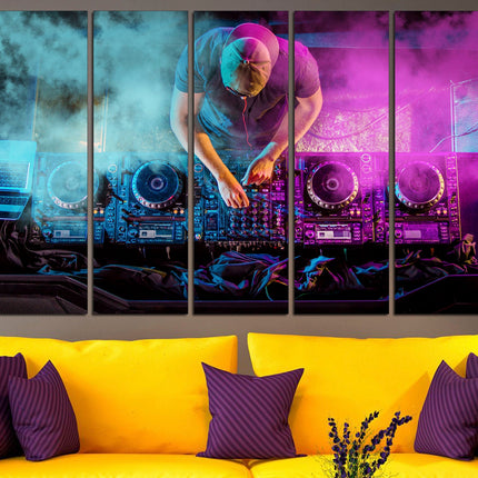 Contemporary art Graffiti Street Art Original canvas art One of a kind Ready to hang canvas Music themed gifts Dj poster Natural canvas