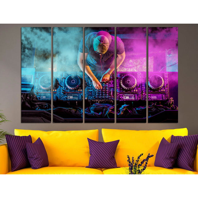 Contemporary art Graffiti Street Art Original canvas art One of a kind Ready to hang canvas Music themed gifts Dj poster Natural canvas