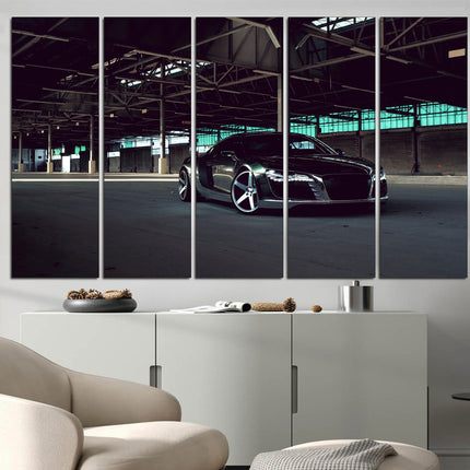 Audi 5 panels German car Audi on canvas Boys room poster Canvas for garage Poster in the garage Supercar gift