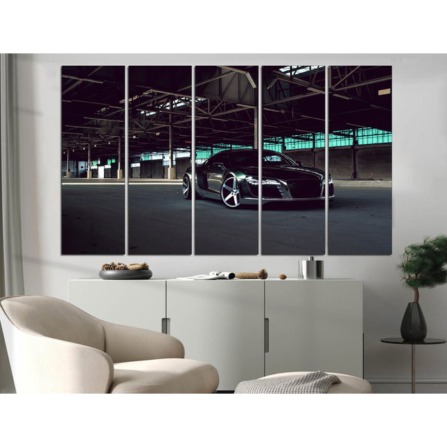 Audi 5 panels German car Audi on canvas Boys room poster Canvas for garage Poster in the garage Supercar gift