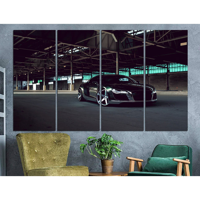 Audi 5 panels German car Audi on canvas Boys room poster Canvas for garage Poster in the garage Supercar gift