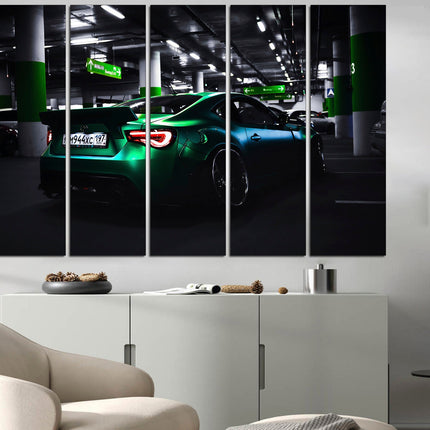 Bmw dungeon Green car German car Poster in the garage Boys room poster Supercar wall art Car on poster Race car