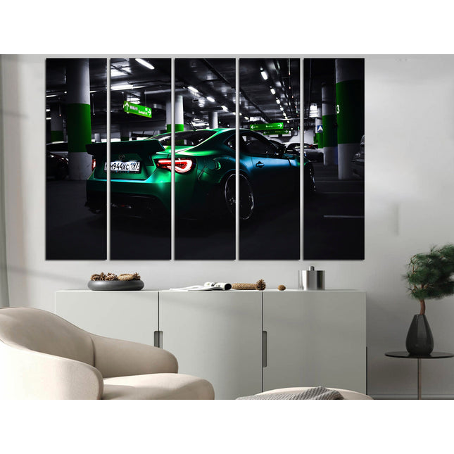 Bmw dungeon Green car German car Poster in the garage Boys room poster Supercar wall art Car on poster Race car