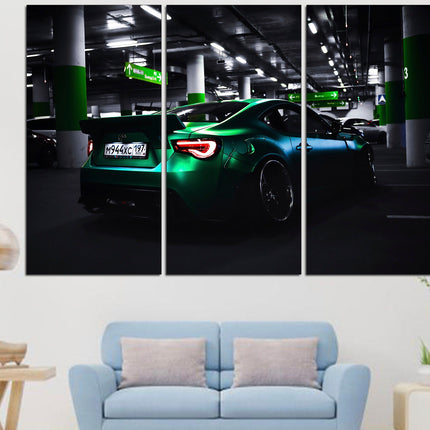 Bmw dungeon Green car German car Poster in the garage Boys room poster Supercar wall art Car on poster Race car