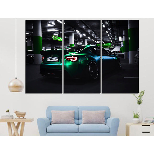 Bmw dungeon Green car German car Poster in the garage Boys room poster Supercar wall art Car on poster Race car