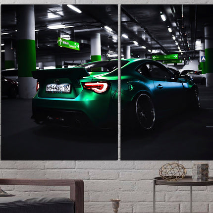 Bmw dungeon Green car German car Poster in the garage Boys room poster Supercar wall art Car on poster Race car