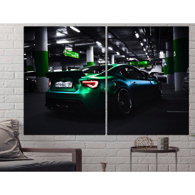 Bmw dungeon Green car German car Poster in the garage Boys room poster Supercar wall art Car on poster Race car