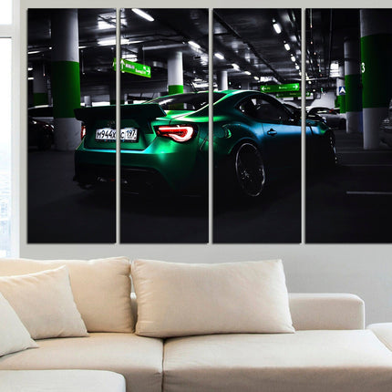 Bmw dungeon Green car German car Poster in the garage Boys room poster Supercar wall art Car on poster Race car