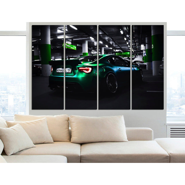 Bmw dungeon Green car German car Poster in the garage Boys room poster Supercar wall art Car on poster Race car