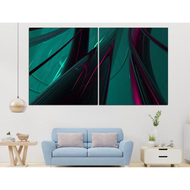 Minimal abstraction Green abstract art Abstract canvas Street art on canvas Urban wall art Exclusive canvas Original canvas art
