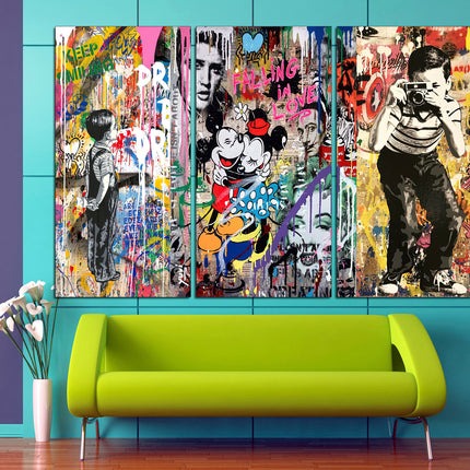 Contemporary art Graffiti Street Art Urban wall art Street art on canvas Original canvas art Banksy street art Ready to hang canvas