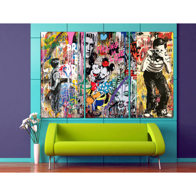 Contemporary art Graffiti Street Art Urban wall art Street art on canvas Original canvas art Banksy street art Ready to hang canvas