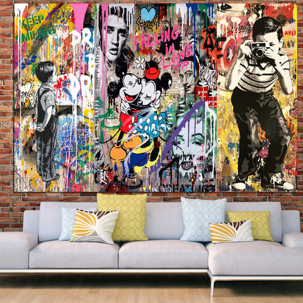 Contemporary art Graffiti Street Art Urban wall art Street art on canvas Original canvas art Banksy street art Ready to hang canvas