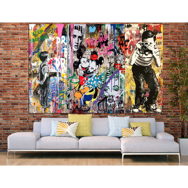Contemporary art Graffiti Street Art Urban wall art Street art on canvas Original canvas art Banksy street art Ready to hang canvas