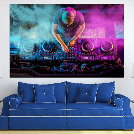 Contemporary art Graffiti Street Art Original canvas art One of a kind Ready to hang canvas Music themed gifts Dj poster Natural canvas
