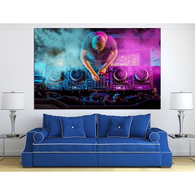 Contemporary art Graffiti Street Art Original canvas art One of a kind Ready to hang canvas Music themed gifts Dj poster Natural canvas