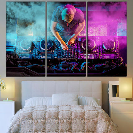 Contemporary art Graffiti Street Art Original canvas art One of a kind Ready to hang canvas Music themed gifts Dj poster Natural canvas