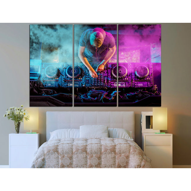 Contemporary art Graffiti Street Art Original canvas art One of a kind Ready to hang canvas Music themed gifts Dj poster Natural canvas