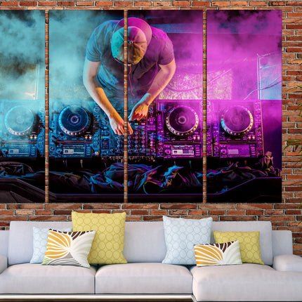 Contemporary art Graffiti Street Art Original canvas art One of a kind Ready to hang canvas Music themed gifts Dj poster Natural canvas