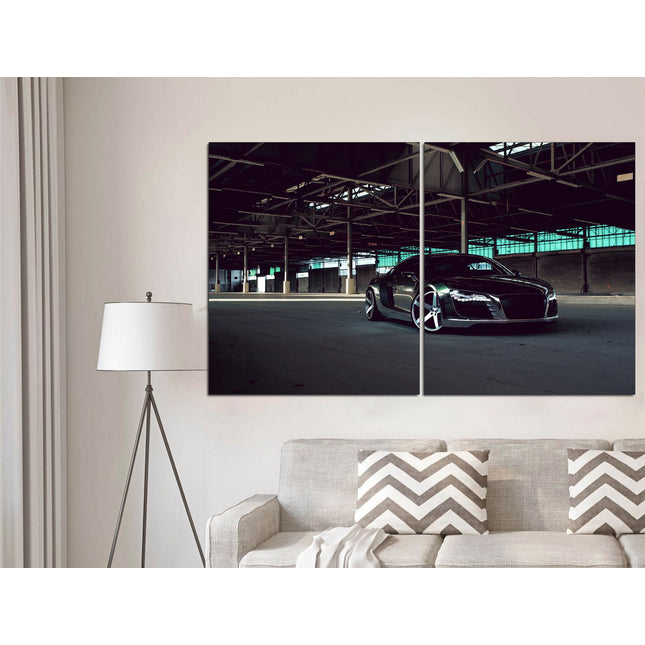 Audi 5 panels German car Audi on canvas Boys room poster Canvas for garage Poster in the garage Supercar gift