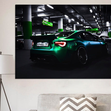 Bmw dungeon Green car German car Poster in the garage Boys room poster Supercar wall art Car on poster Race car