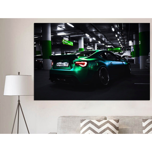 Bmw dungeon Green car German car Poster in the garage Boys room poster Supercar wall art Car on poster Race car