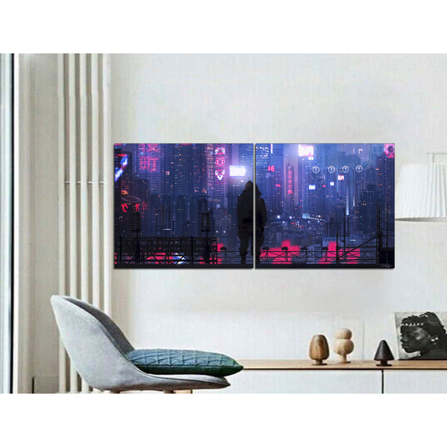 Collage art Canvas for a gift Night china Collage wall prints Large canvas art Multi panel canvas Wall art unique Asian hieroglyphs