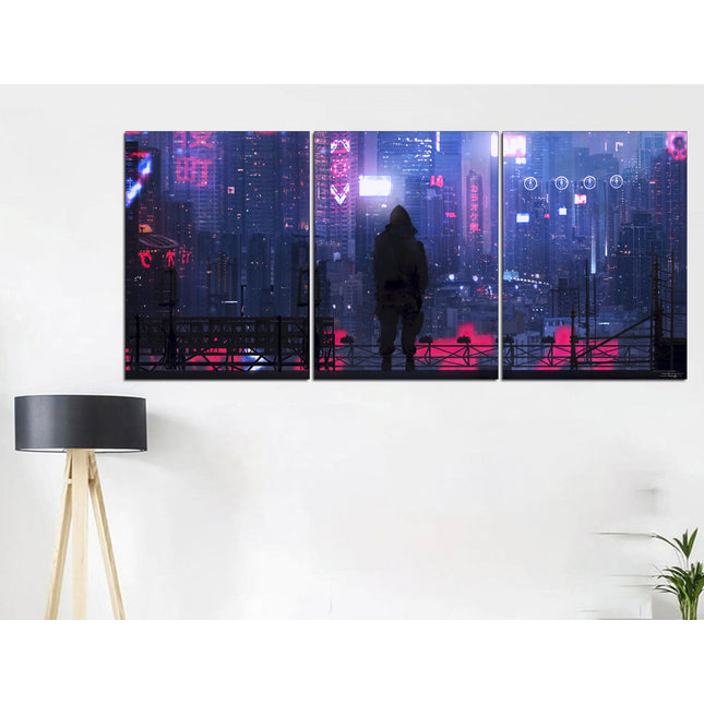 Collage art Canvas for a gift Night china Collage wall prints Large canvas art Multi panel canvas Wall art unique Asian hieroglyphs