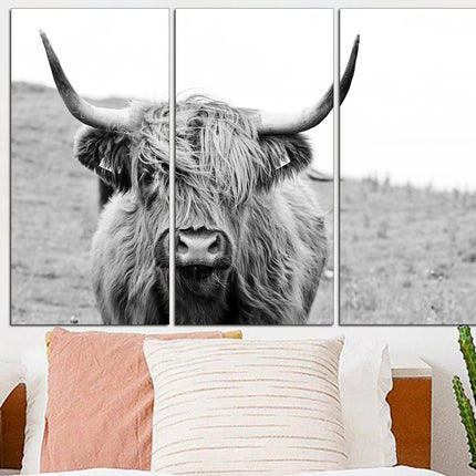 Buffalo on canvas Cow decor Farm animal decor Texas home decor Kitchen wall art Cow print Farmer gift Multi-panel canvas Canvas art print