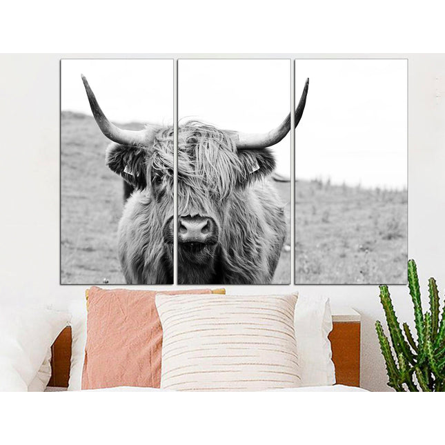 Buffalo on canvas Cow decor Farm animal decor Texas home decor Kitchen wall art Cow print Farmer gift Multi-panel canvas Canvas art print