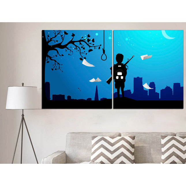 Сollage art Сanvas for a gift Сollage wall prints Large canvas art Warrior on canvas Ebony on canvas Brain explosion art Wall art unique