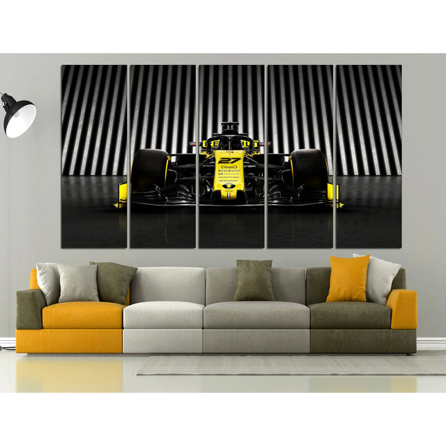 Formula 1 car Mclaren f1 F1 art Yellow f 1 Formula one car Formula 1 gift Racing car Gift for boys F1 formula on canvas