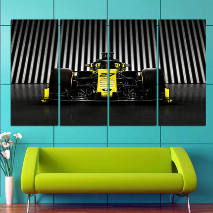 Formula 1 car Mclaren f1 F1 art Yellow f 1 Formula one car Formula 1 gift Racing car Gift for boys F1 formula on canvas