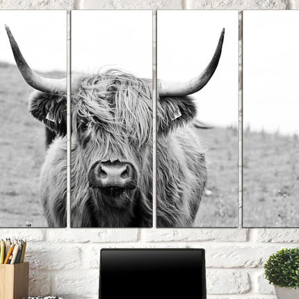 Buffalo on canvas Cow decor Farm animal decor Texas home decor Kitchen wall art Cow print Farmer gift Multi-panel canvas Canvas art print