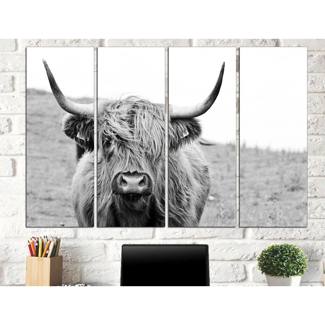 Buffalo on canvas Cow decor Farm animal decor Texas home decor Kitchen wall art Cow print Farmer gift Multi-panel canvas Canvas art print