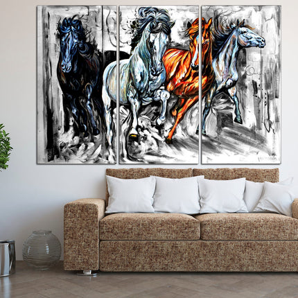 Wildlife decor animal Canvas animal art Animal poster Big poster horses on canvas Equestrian arthorse poster Horse print canvas